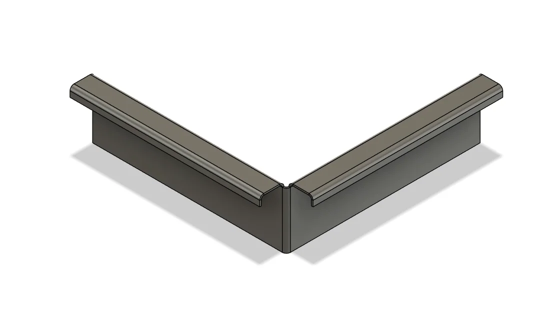 Ninety-degree form corner rendering