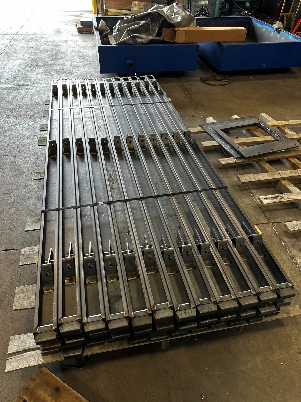Straight concrete forms ready for shipment