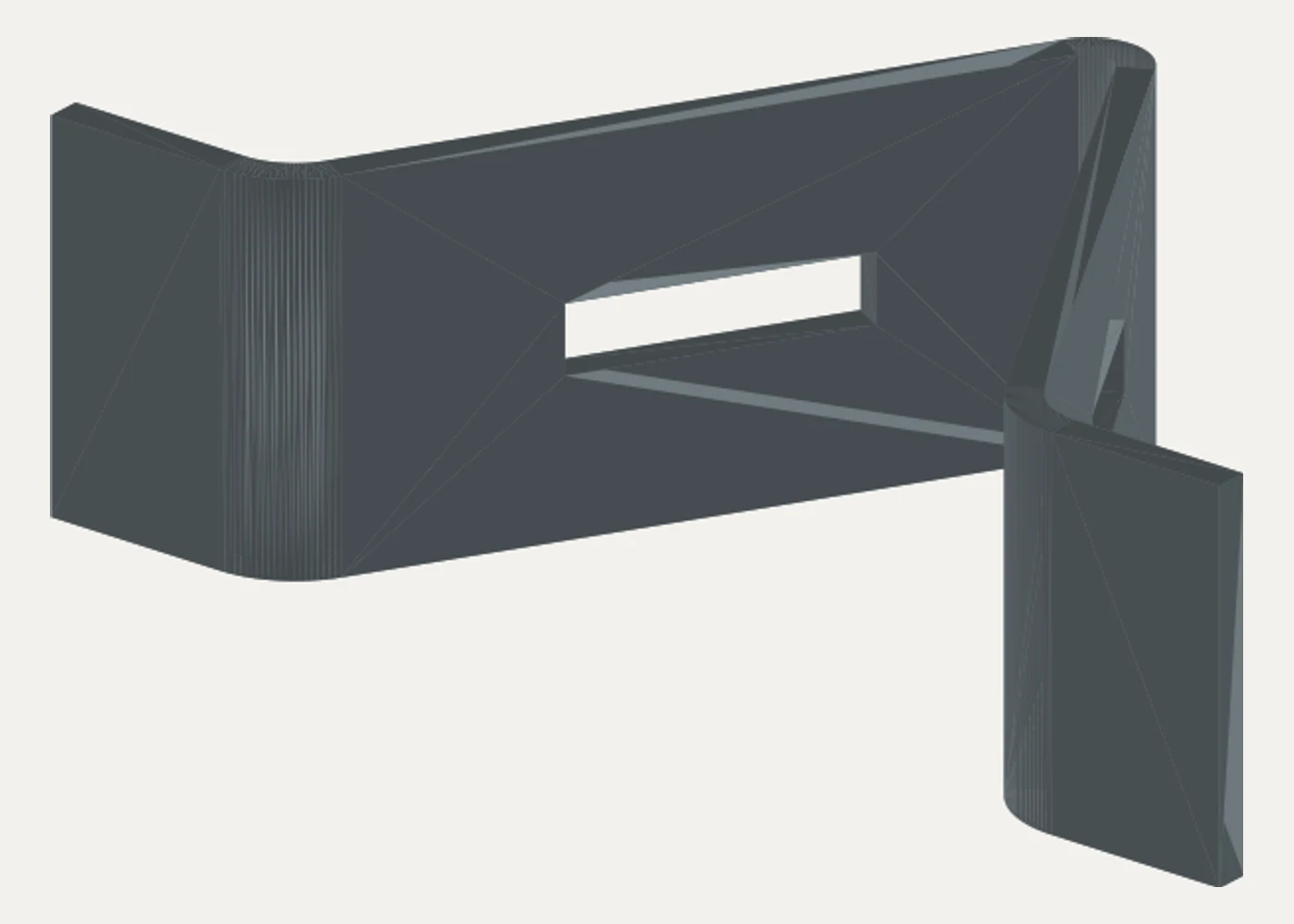 Production CAD view of the welded straight-form wedge pocket